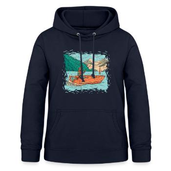 Fischer Fischen Berge Fisch Fischer Fischen Berge - Frauen Hoodie - Navy - Vorne - AI Model Female 172 light (172cm)