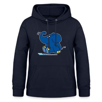 Der Elefant - sitzend - Frauen Hoodie - Navy - Vorne - AI Model Female 172 light (172cm)