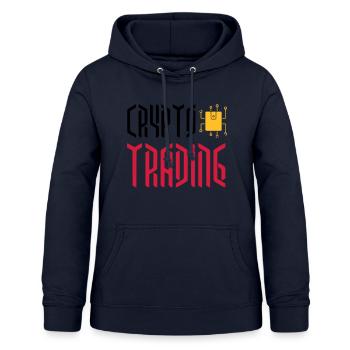 CRYPTOCURRENCIES / CRYPTOS / KRYPTOWÄHRUNG TRADING - Frauen Hoodie - Navy - Vorne - AI Model Female 172 light (172cm)