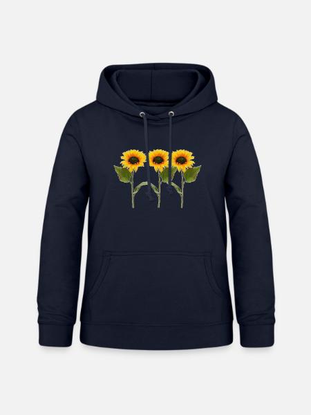 Drei Sonnenblumen - Frauen Hoodie - Navy