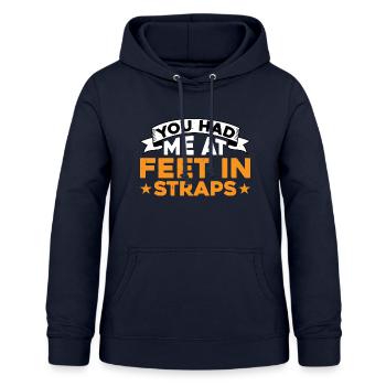 Tu m’avais aux pieds dans les sangles 7 - Sweat à capuche Femme - marine - Devant - AI Model Female 172 light (172cm)