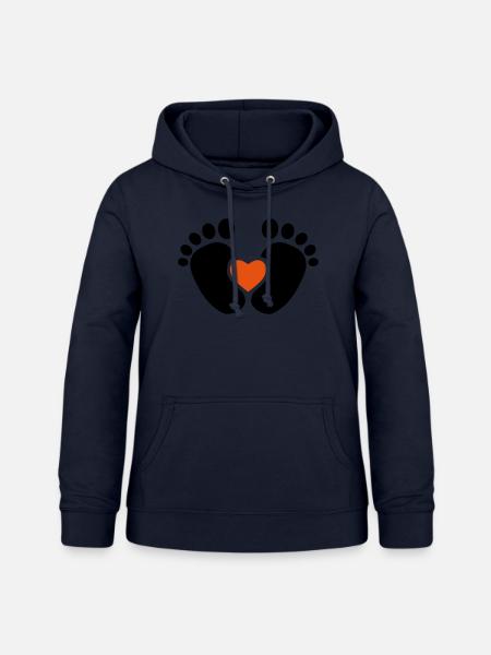 Baby Füße Herz - Frauen Hoodie - Navy