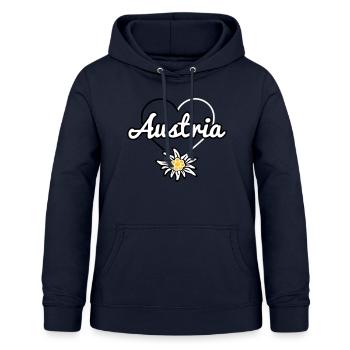 Autriche avec Edelweiss - Sweat à capuche Femme - marine - Devant - AI Model Female 172 light (172cm)