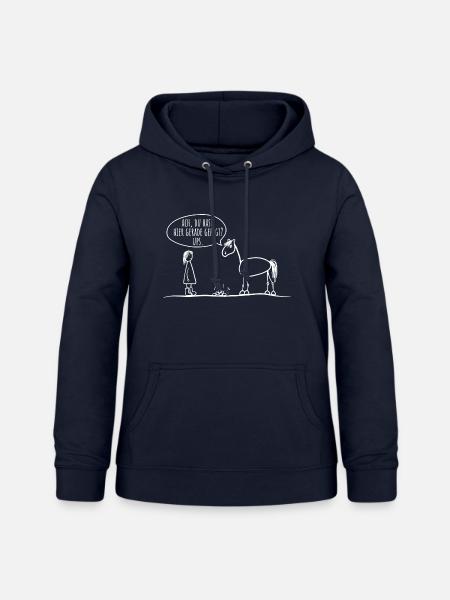 Pferd Reiter Spruch lustig - Frauen Hoodie - Navy