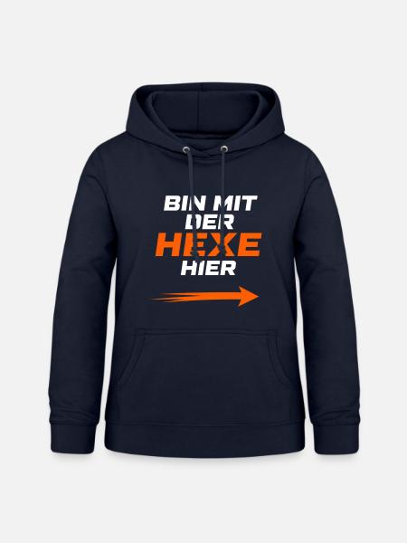 Bin mit der Hexe hier - Frauen Hoodie - Navy