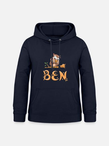 Eule Ben - Frauen Hoodie - Navy