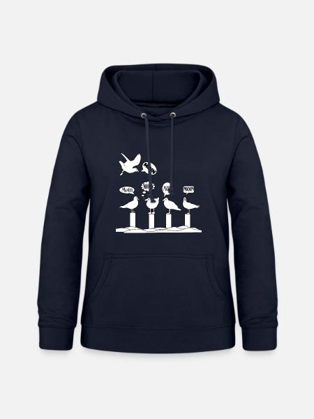 Moin Möwen am Strandpfad - Frauen Hoodie - Navy