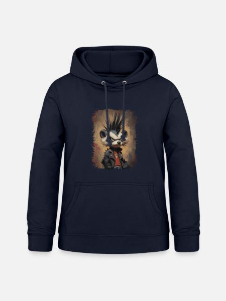 Lustiger Punkrock Waschbär - Frauen Hoodie - Navy