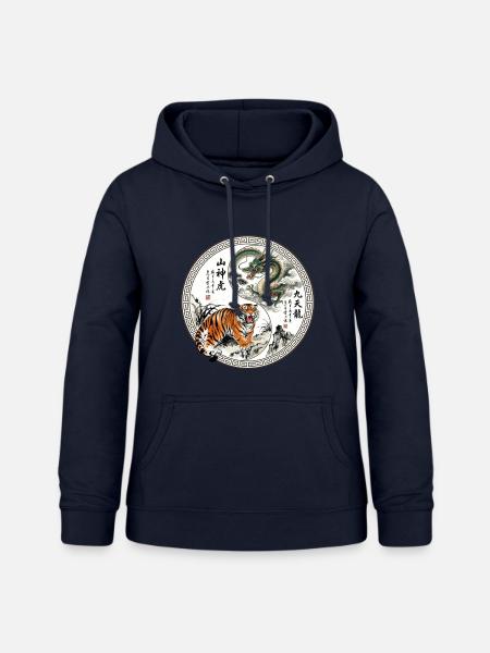 Tiger und Drache Asiatisch - Frauen Hoodie - Navy