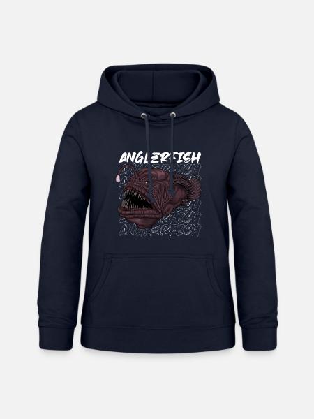 Tiefsee Monster - Anglerfisch - Frauen Hoodie - Navy