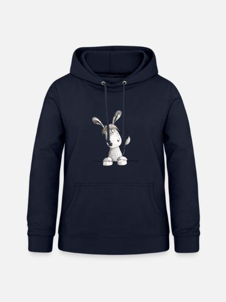 Fröhlicher Esel - Tier - Frauen Hoodie - Navy