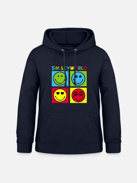 Smileys und vierfarbig - Frauen Hoodie - Navy