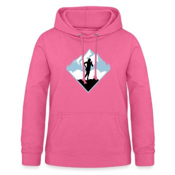 Course de trail, coureur, course - Sweat à capuche Femme - rose - Devant - AI Model Female 172 light (172cm)