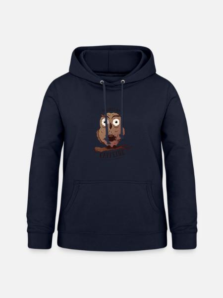CAFFEINE EULE - Frauen Hoodie - Navy