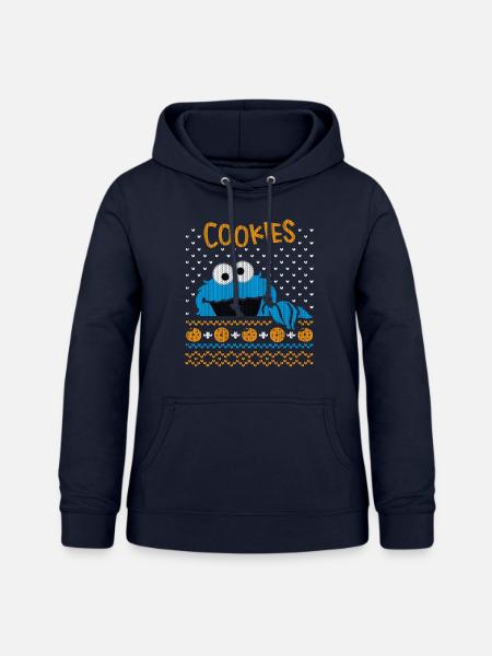 Sesamstraße Krümelmonster Ugly Xmas - Frauen Hoodie - Navy