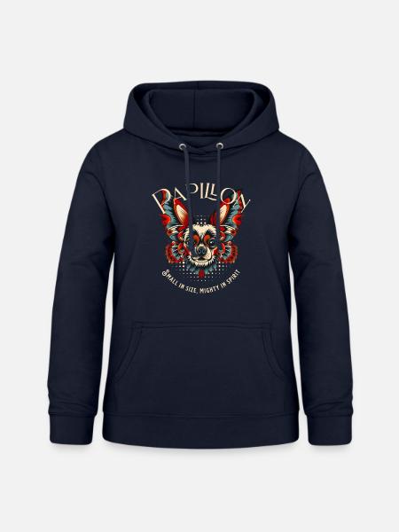 Papillon Hund - Frauen Hoodie - Navy