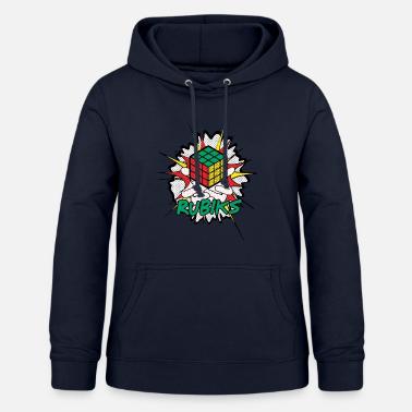 Rubik's Cube Explosion - Sudadera con capucha para mujer - azul marino