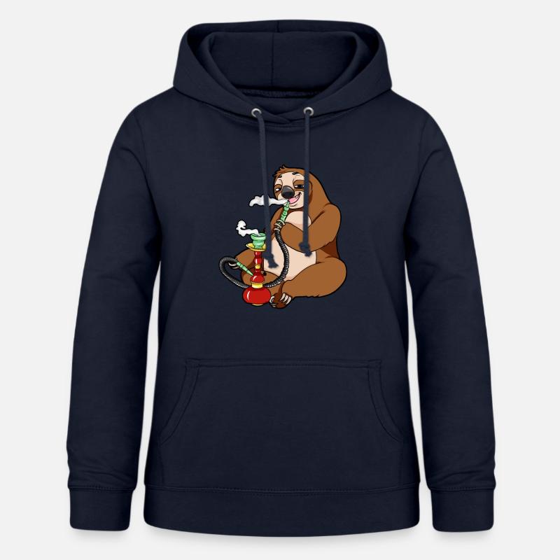 Narghilè bradipo - Felpa con cappuccio da donna - blu scuro
