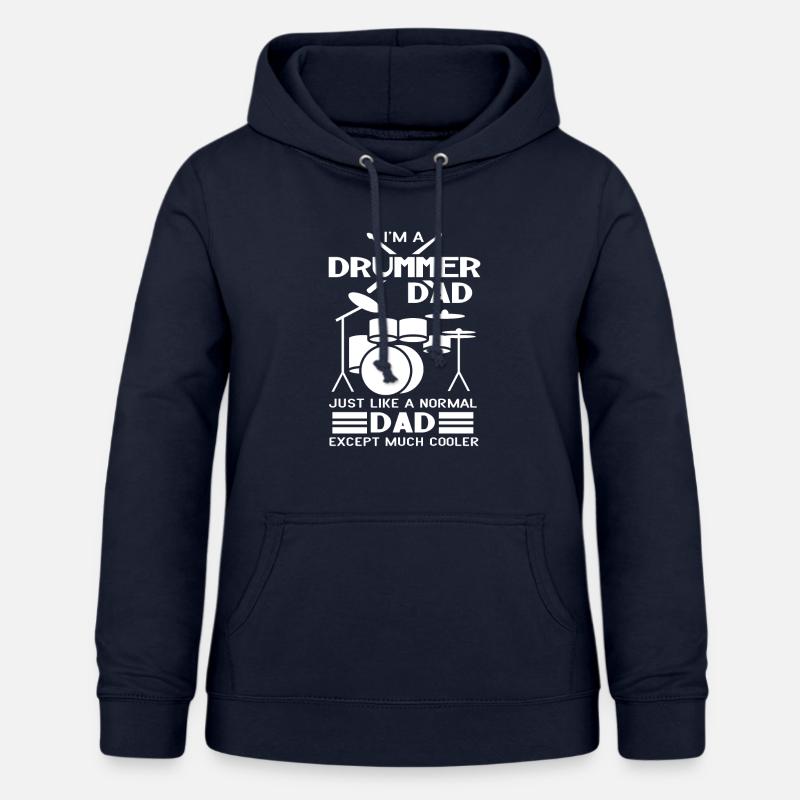 Drummer Dad Much Cooler - Felpa con cappuccio da donna - blu scuro