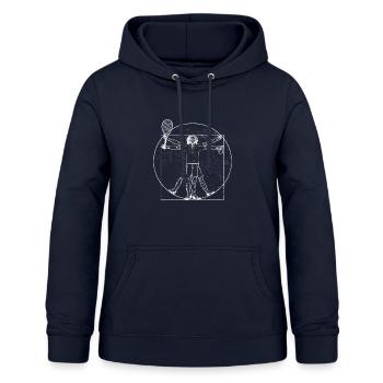 Vitruvian Mann Tennis Spieler Geschenk - Frauen Hoodie - Navy - Vorne - AI Model Female 172 light (172cm)