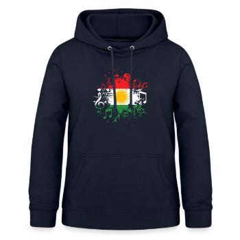 Musique kurde Kurdistan - Sweat à capuche Femme - marine - Devant - AI Model Female 172 light (172cm)