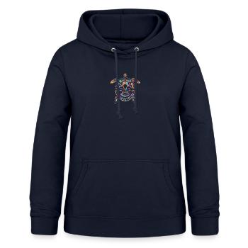 Gemalte Meeresschildkröte - Frauen Hoodie - Navy - Vorne - AI Model Female 172 light (172cm)
