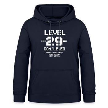 29 Birthday Gamer Niveau 29 Terminé - Sweat à capuche Femme - marine - Devant - AI Model Female 172 light (172cm)