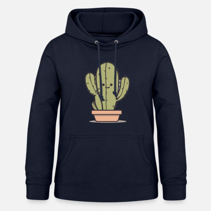 Cactus allegro - Felpa con cappuccio da donna - blu scuro