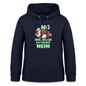Nö Und Bevor Du Fragst Nein - Frauen Hoodie - Navy - Vorne - AI Model Female 172 light (172cm)