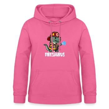 Firesaurus mit Feuerwehrhelm und Feuerwehrschlauch - Frauen Hoodie - Pink - Vorne - AI Model Female 172 light (172cm)