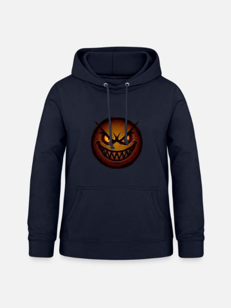 Grimmiges Kürbisgesicht Halloween - Frauen Hoodie - Navy