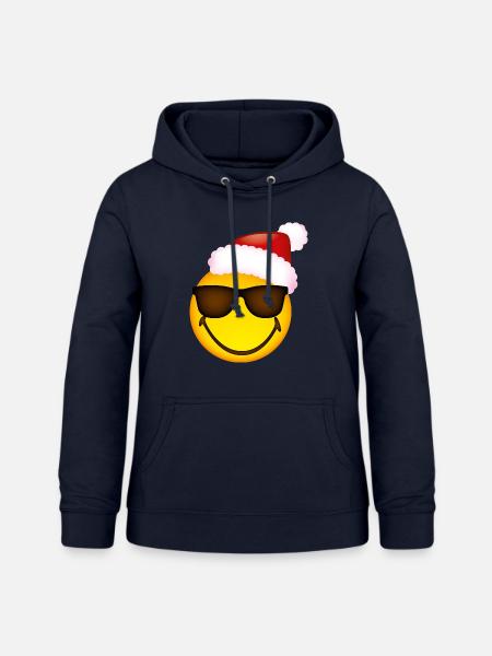Smiley Glossy Sunglasses Christmas - Frauen Hoodie - Navy
