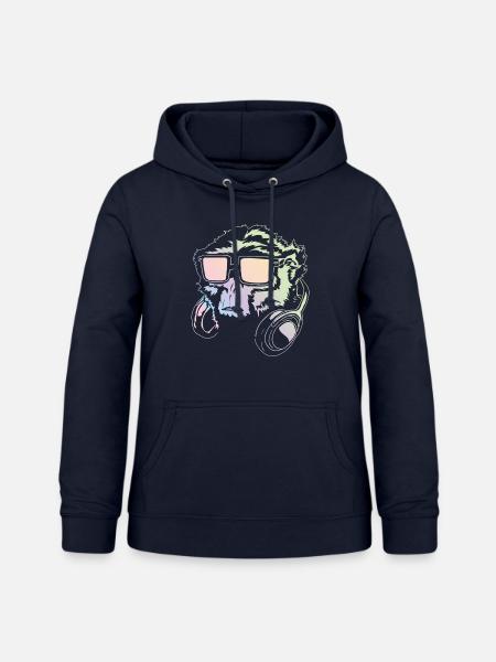 Affe DJ Musik - Frauen Hoodie - Navy