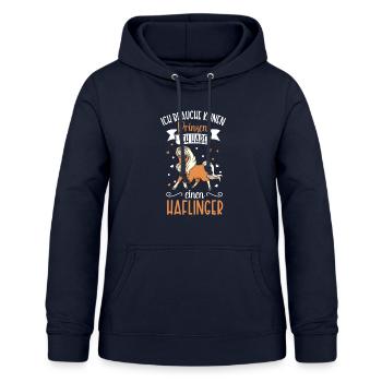 Ich brauche keinen Prinzen - Haflinger - Frauen Hoodie - Navy - Vorne - AI Model Female 172 light (172cm)