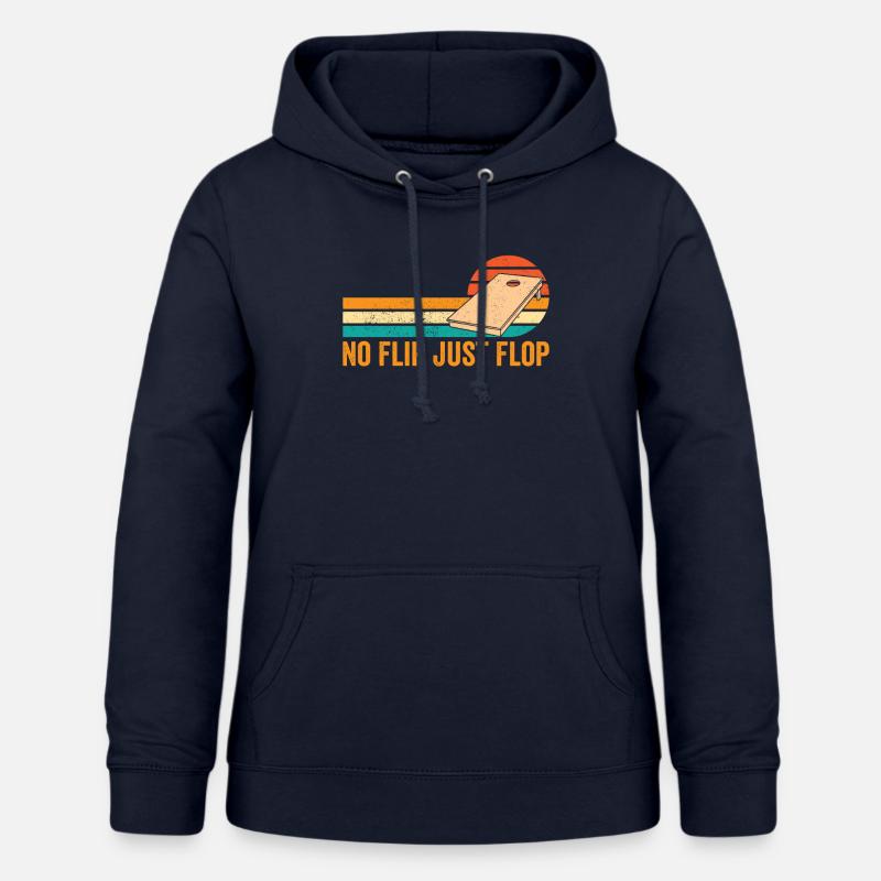 Divertido Cornhole Cornhole Corn Hole Retro - Sudadera con capucha para mujer - azul marino