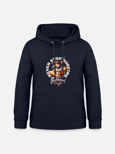 Surfer Eichhörnchen mit Surfbrett - Frauen Hoodie - Navy