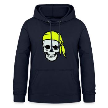 Crâne Pirate Ahoy - Sweat à capuche Femme - marine - Devant - AI Model Female 172 light (172cm)