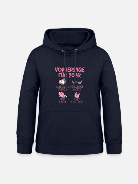 Werdende Mutter 2026 VORHERSAGE Lustiges - Frauen Hoodie - Navy
