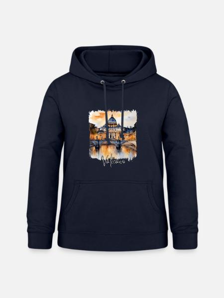 Aquarell des Vatikans - Frauen Hoodie - Navy