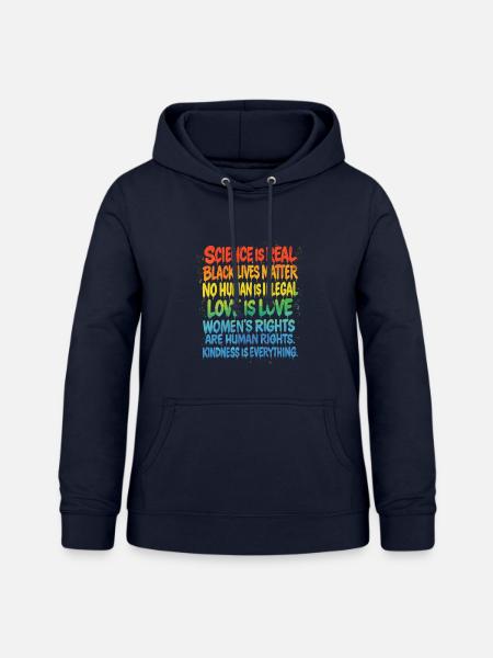 Regenbogen Statement – Human Rights Pride - Frauen Hoodie - Navy