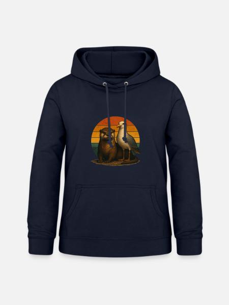 Otter Möwe Retro Tierfreunde - Frauen Hoodie - Navy