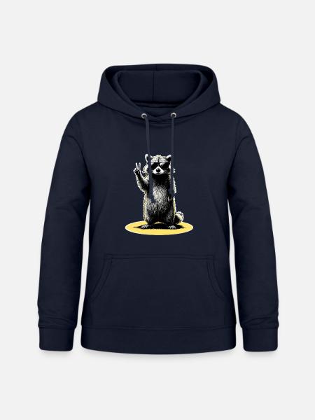 Waschbär Peace - Frauen Hoodie - Navy