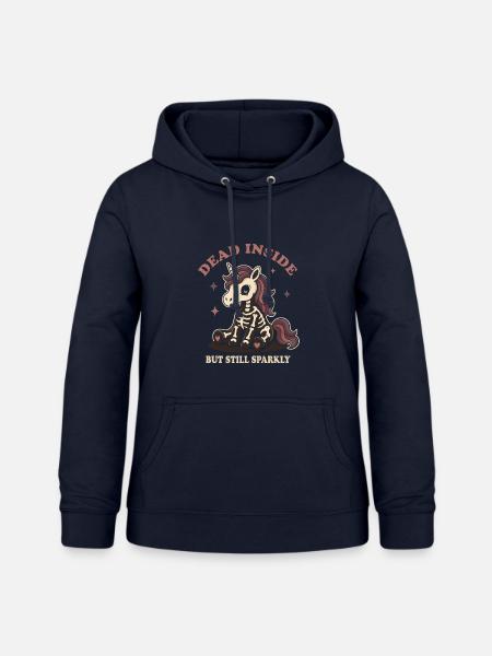 Gotisches Skelett-Einhorn - Frauen Hoodie - Navy