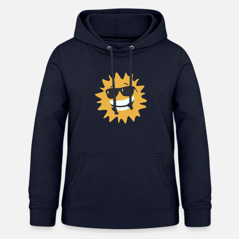 Soleil avec lunettes - Sweat à capuche Femme - marine