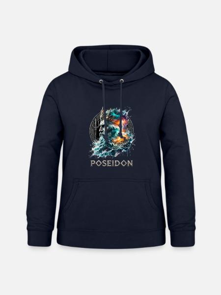 Poseidon Gott Meer Wellen - Frauen Hoodie - Navy