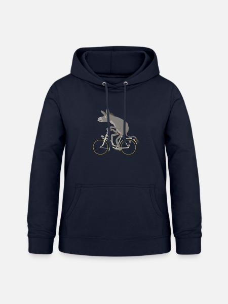 Esel fährt Drahtesel - Frauen Hoodie - Navy