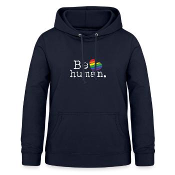 Soyez humain - Sweat à capuche Femme - marine - Devant - AI Model Female 172 light (172cm)