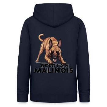 Belgian Malinois - Frauen Hoodie - Navy - Hinten - AI Model Female 172 light (172cm)