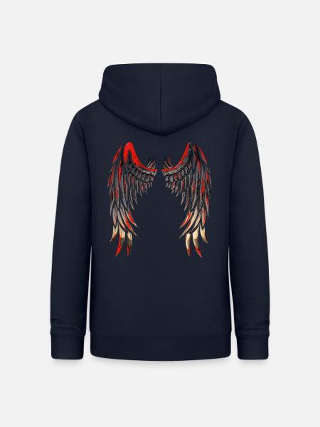 Fighting Angel Blood Wings - Frauen Hoodie - Navy