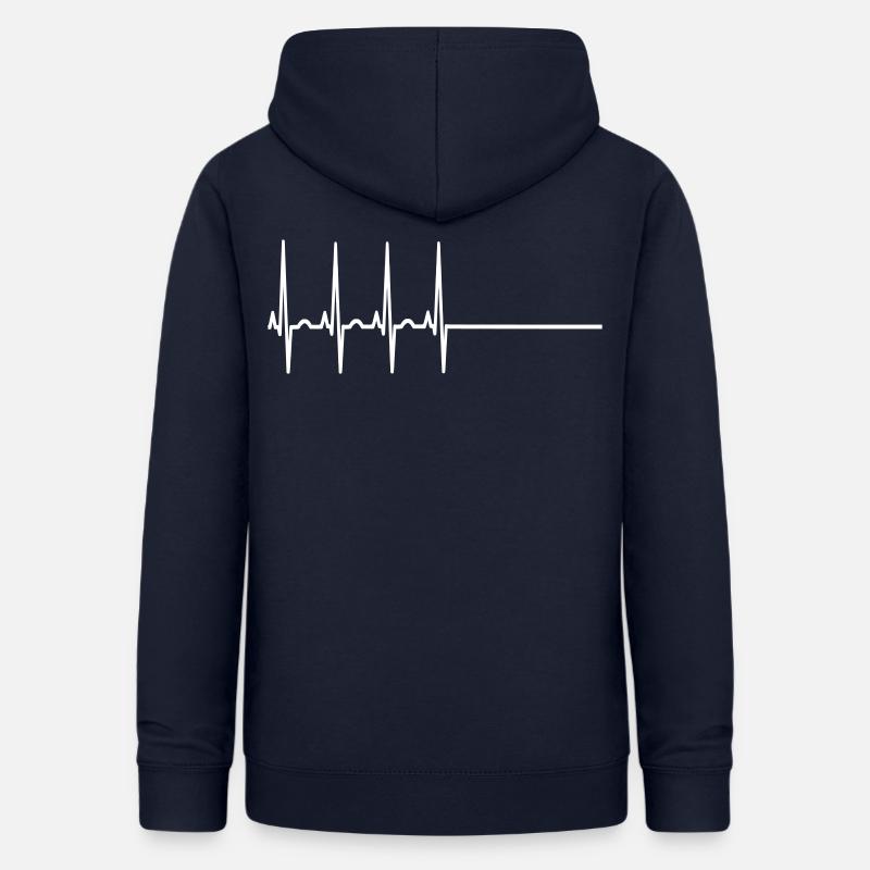 Nulllinie Flatline EKG Herzfrequenz - Frauen Hoodie - Navy